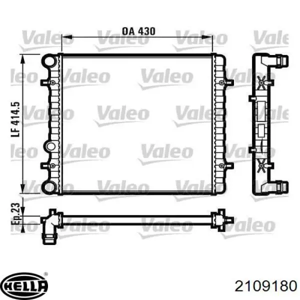 Радіатор охолодження двигуна 2109180 HELLA