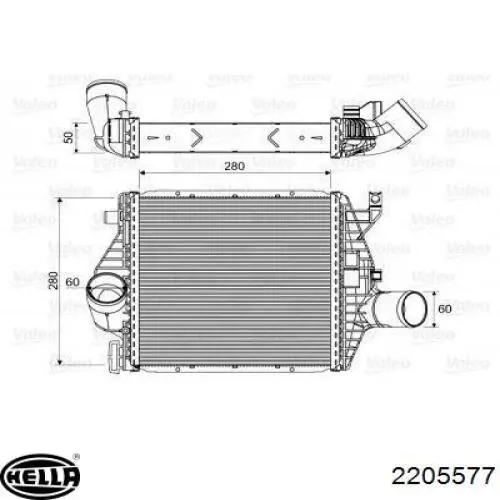 Купити 2205577 HELLA Радіатор интеркуллера
