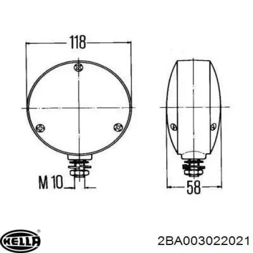 Габарит-покажчик повороту 2BA003022021 HELLA