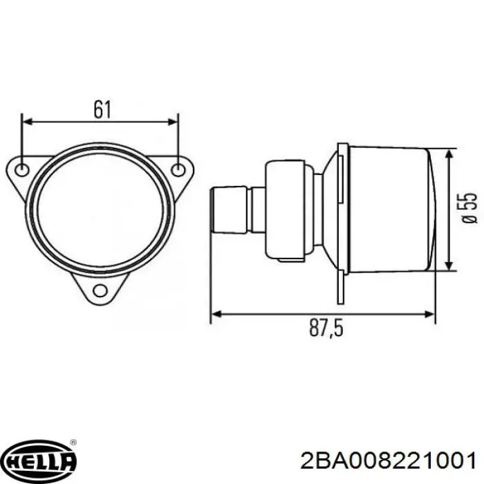 Покажчик повороту лівий/правий HELLA 2BA008221001
