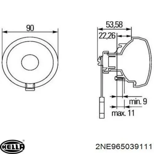 Туманка задня HELLA 2NE965039111 ціна, від 31.80 USD