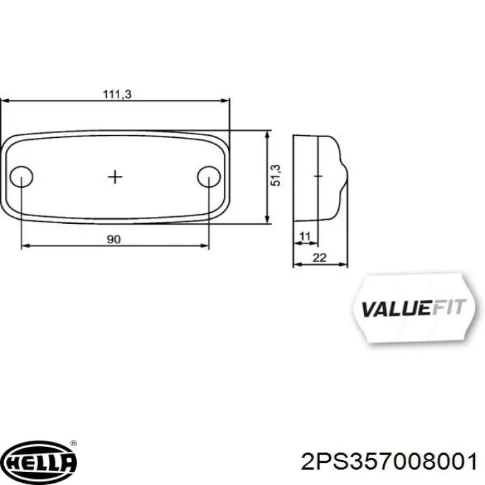 Габарит бічний (фургон) 2PS357008001 HELLA