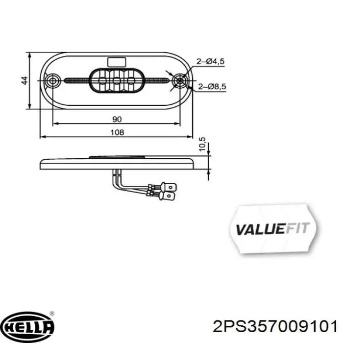 Габарит-показник повороту HELLA 2PS357009101 ціна, від 12.12 USD
