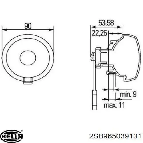 Купити 2SB965039131 HELLA Задня права фара
