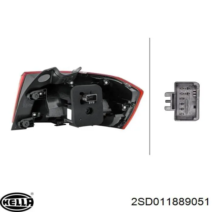 Задня ліва зовнішня фара HELLA 2SD011889051 ціна, від 284.97 USD