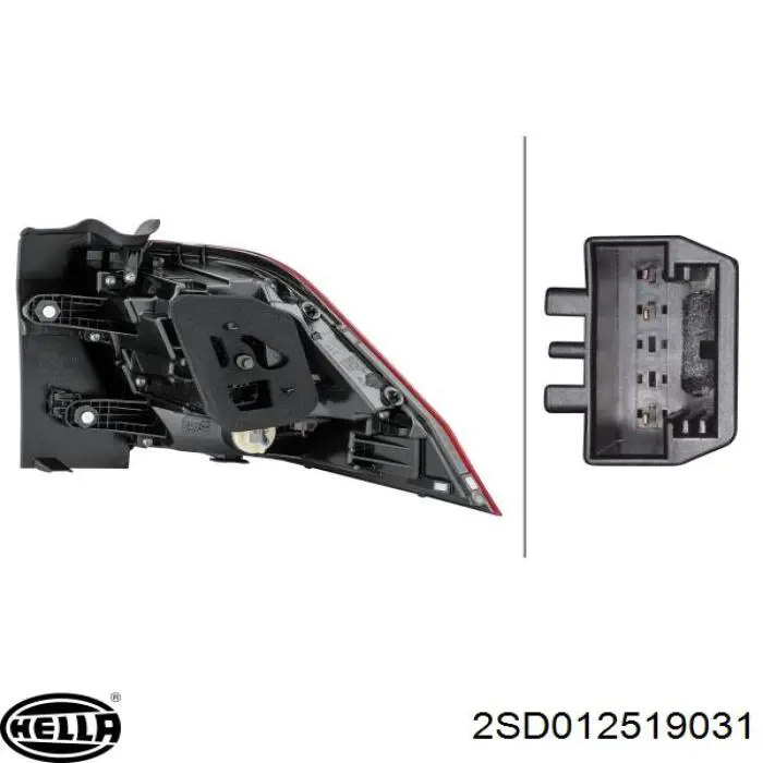 Задня ліва зовнішня фара HELLA 2SD012519031 ціна, від 126.69 USD