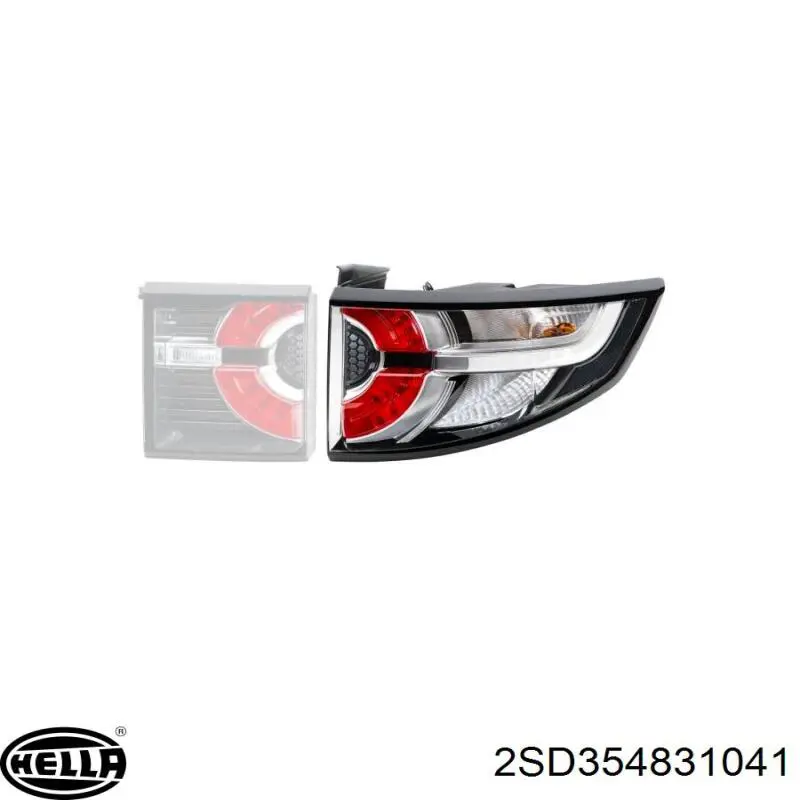 Ліхтар задній правий, зовнішній HELLA 2SD354831041 ціна, від 155.56 USD