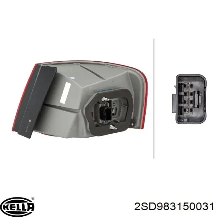 Задня ліва зовнішня фара HELLA 2SD983150031 ціна, від 208.71 USD