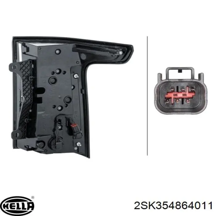 Ліхтар задній лівий HELLA 2SK354864011 ціна, від 706.97 USD