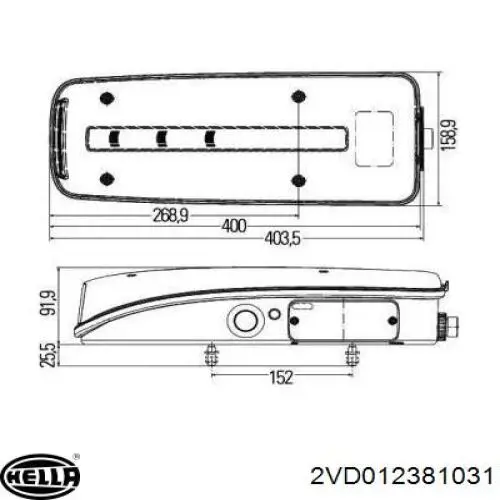 Купити 2VD012381031 HELLA Лівий стоп