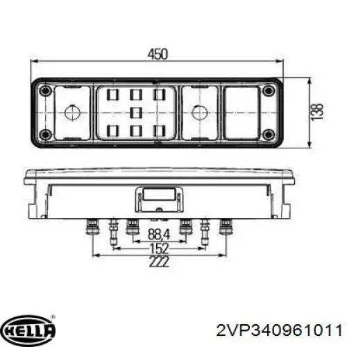 Ліхтар задній лівий 2VP340961011 HELLA