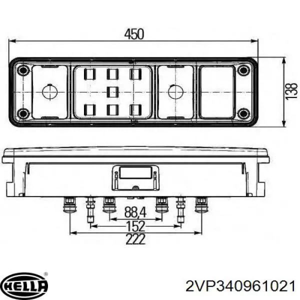 Купити 2VP340961027 HELLA Ліхтар задній лівий/правий