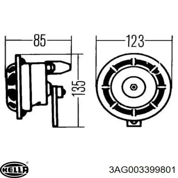 Сигнал звукової 3AG003399801 HELLA