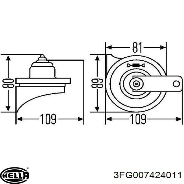 Сигнал високої тональності HELLA 3FG007424011 ціна, від 16.27 USD