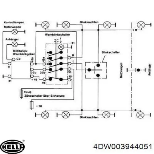 Реле покажчиків поворотів 4DW003944051 HELLA