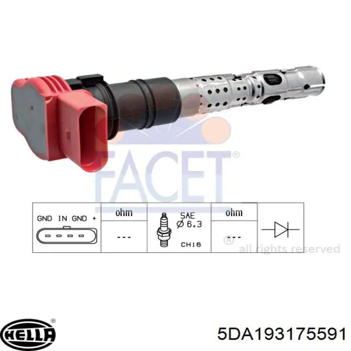 Котушка запалювання HELLA 5DA193175591 ціна, від 33.79 USD