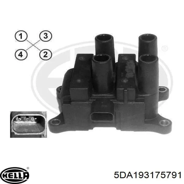 Котушка запалювання HELLA 5DA193175791 ціна, від 27.05 USD