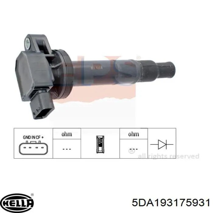 Купити 5DA193175931 HELLA Котушка запалювання