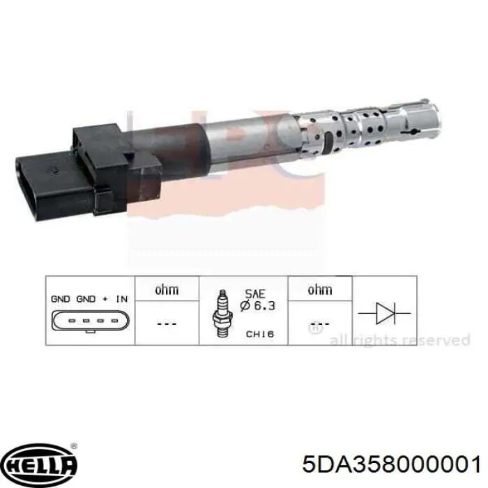 Котушка запалювання HELLA 5DA358000001 ціна, від 28.48 USD