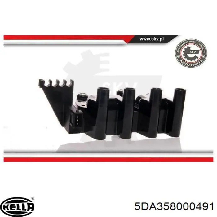 Купити 5DA358000491 HELLA Котушка запалювання