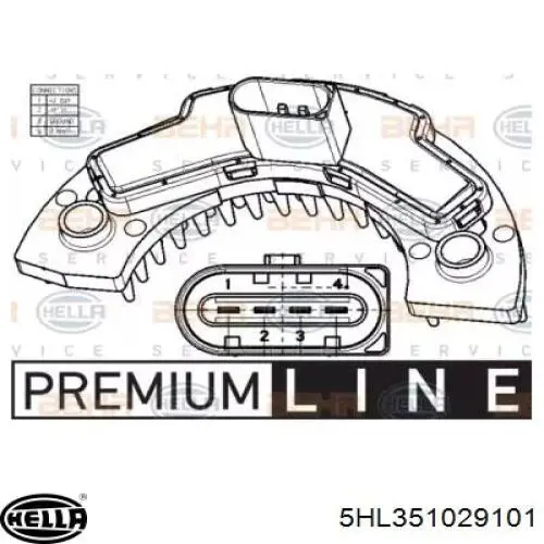 Резистор пічки 5HL351029101 HELLA