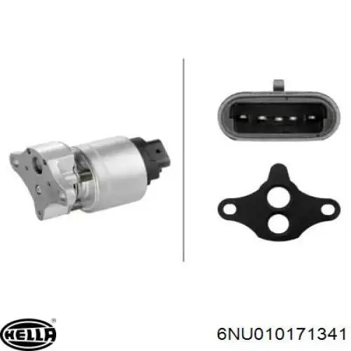 Клапан EGR HELLA 6NU010171341 ціна, від 33.43 USD
