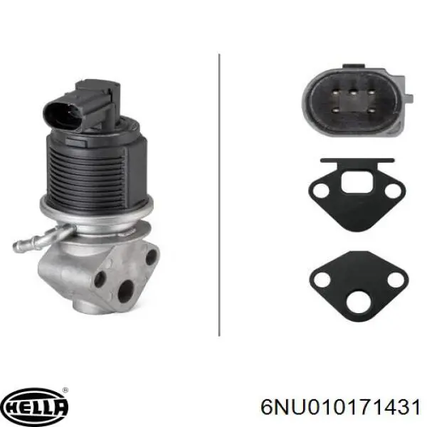 6NU010171431 HELLA Клапан рециркуляції відпрацьованих газів EGR