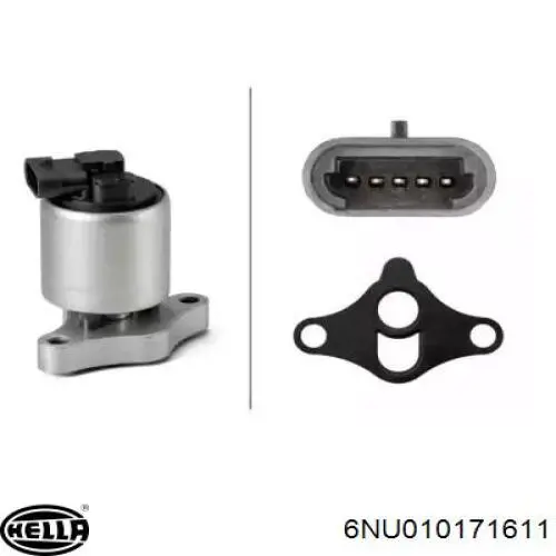 6NU010171611 HELLA Клапан рециркуляції відпрацьованих газів EGR