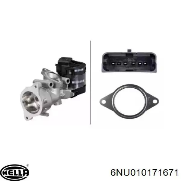 6NU010171671 HELLA Клапан рециркуляції відпрацьованих газів EGR