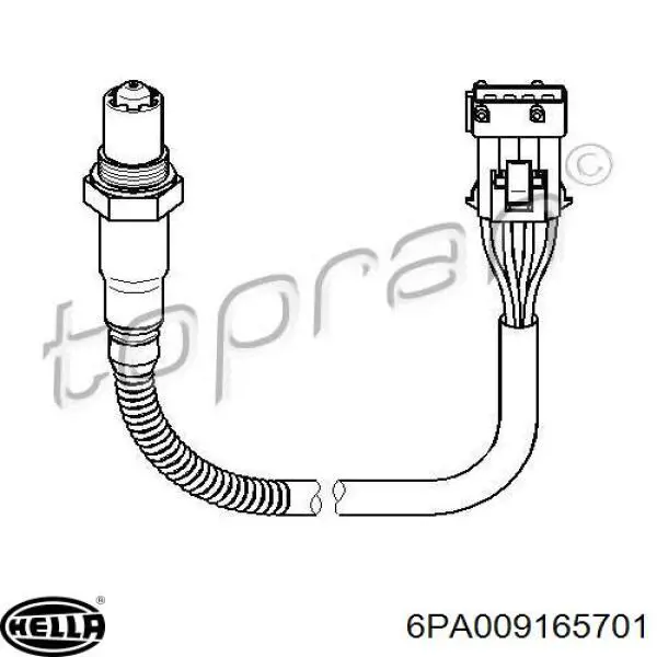 Лямбдазонд, датчик кисню до каталізатора 6PA009165701 HELLA