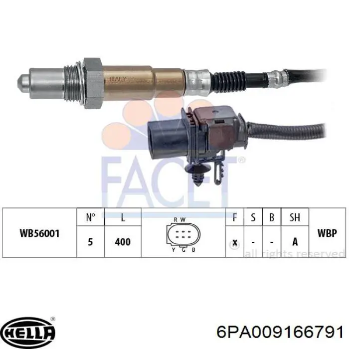 Купити 6PA009166791 HELLA Лямбдазонд, датчик кисню до каталізатора