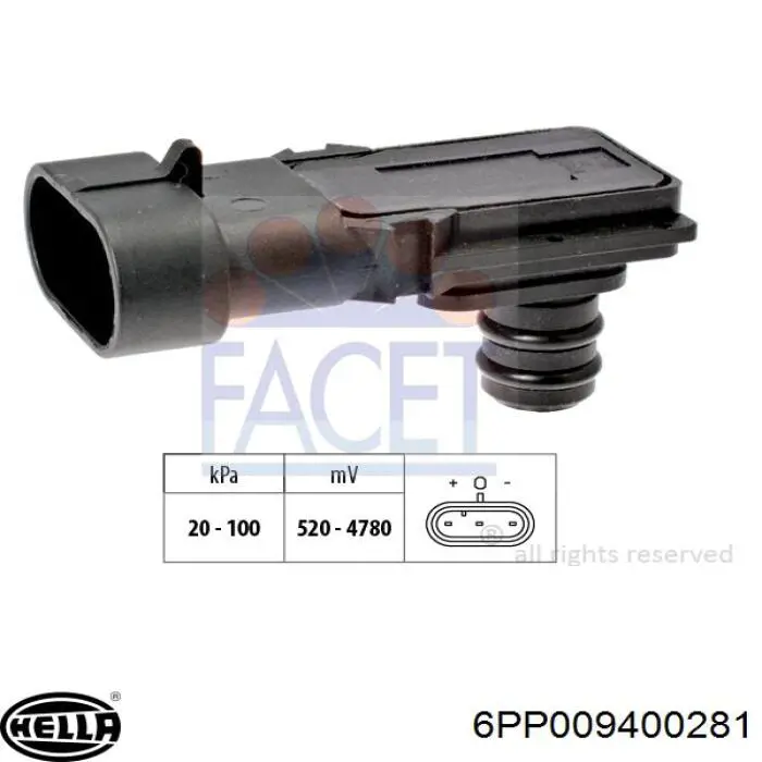 MAP сенсор HELLA 6PP009400281 ціна, від 12.67 USD