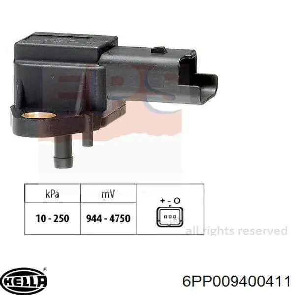 MAP сенсор HELLA 6PP009400411 ціна, від 24.72 USD