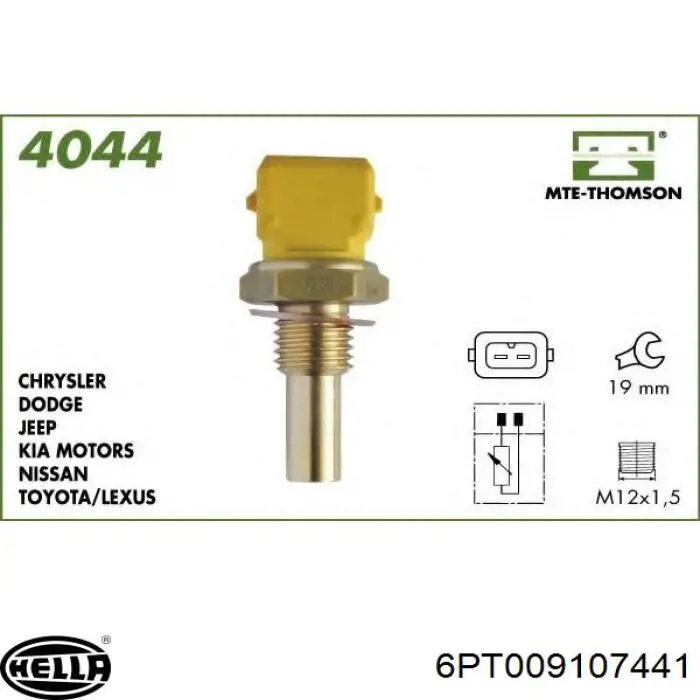 Купити 6PT009107441 HELLA Датчик температури охолоджуючої рідини
