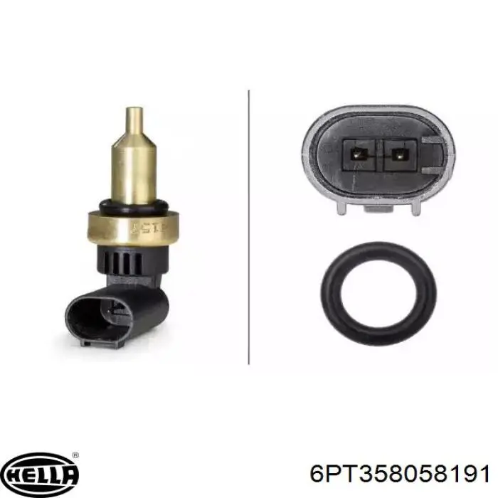 Термодатчик охолоджуючої рідини HELLA 6PT358058191 ціна, від 9.34 USD