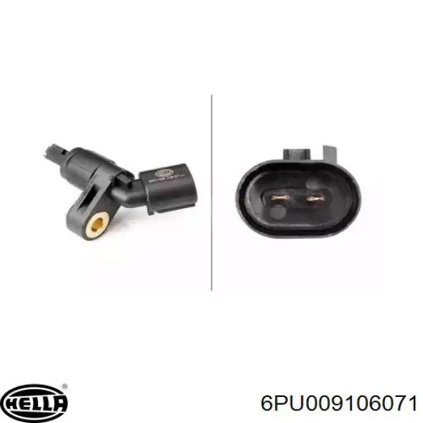 Датчик антиблокувальної системи гальмування HELLA 6PU009106071 ціна, від 7.39 USD