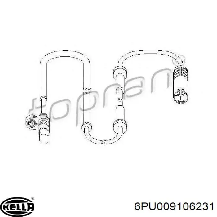Датчик АБС (ABS) задній HELLA 6PU009106231