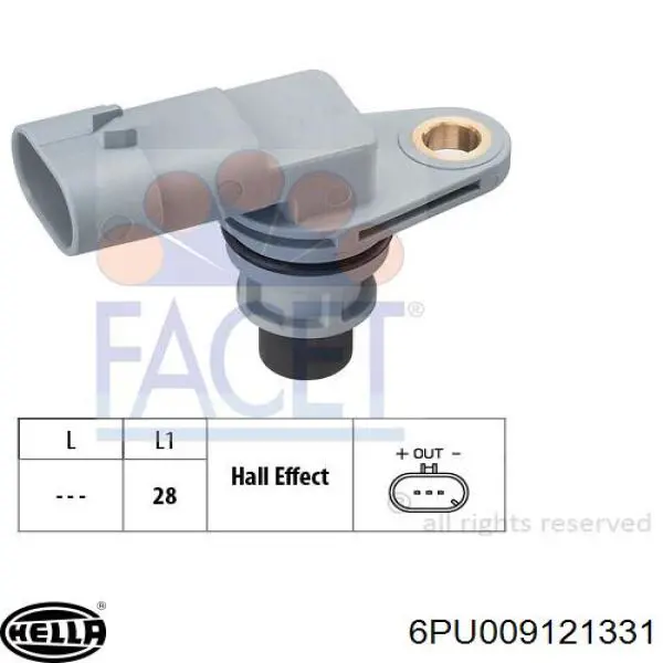 Датчик распредвалу 6PU009121331 HELLA