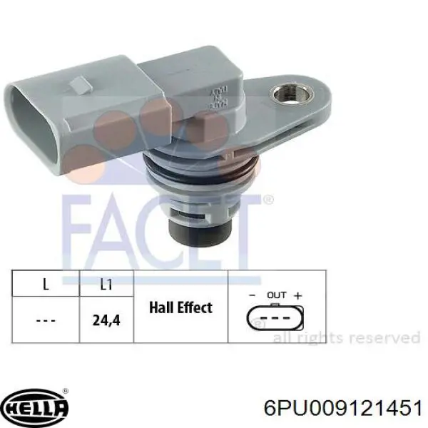 Датчик распредвалу 6PU009121451 HELLA