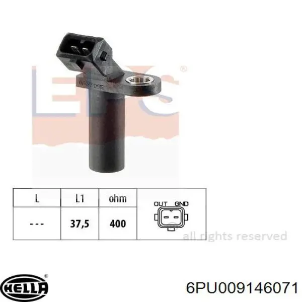 Датчик обертів колінвалу HELLA 6PU009146071 ціна, від 12.00 USD