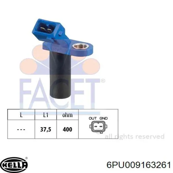 Датчик обертів колінвалу HELLA 6PU009163261 ціна, від 11.36 USD