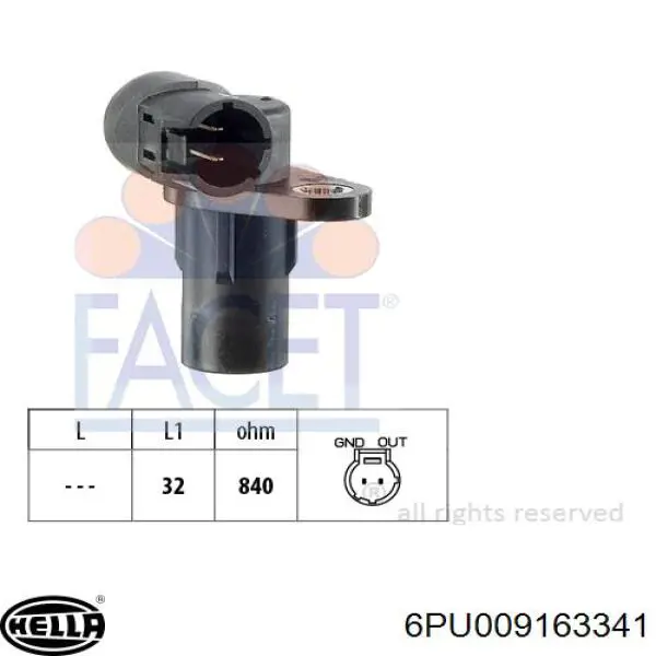 Датчик колінвала 6PU009163341 HELLA