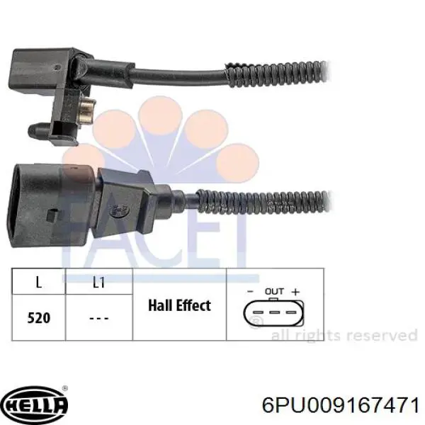 Датчик колінвала 6PU009167471 HELLA