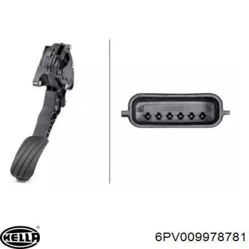 6PV009978781 HELLA Педаль газу (акселератора)