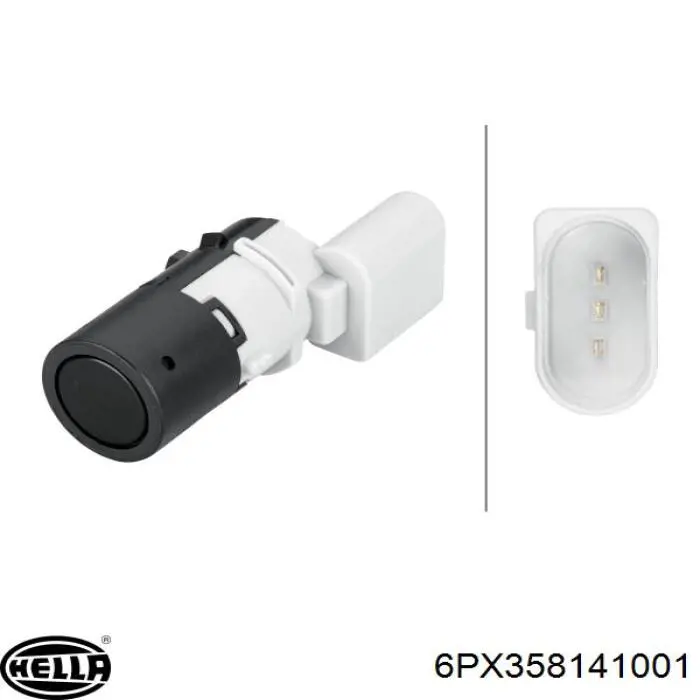 Купити 6PX358141001 HELLA Датчик сигналізації паркування (парктронік), задній