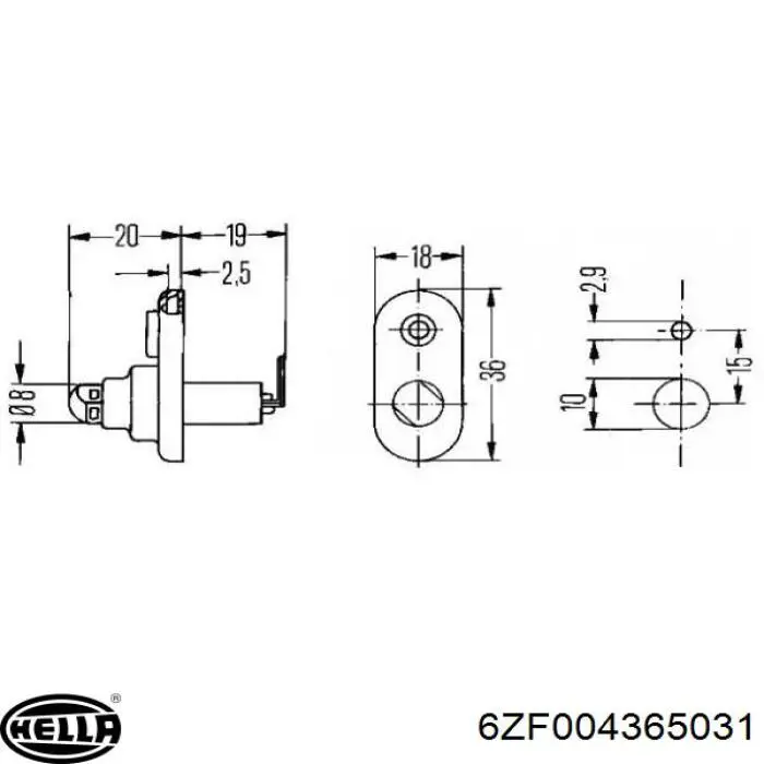 Датчик закривання дверей (кінцевий вимикач) 6ZF004365031 HELLA