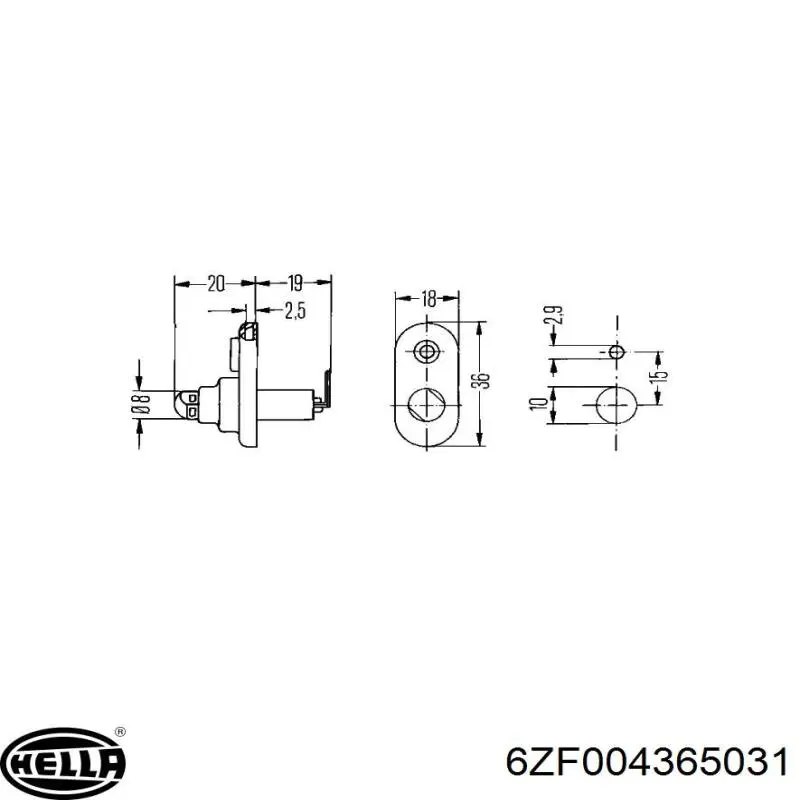 Датчик закривання дверей (кінцевий вимикач) HELLA 6ZF004365031