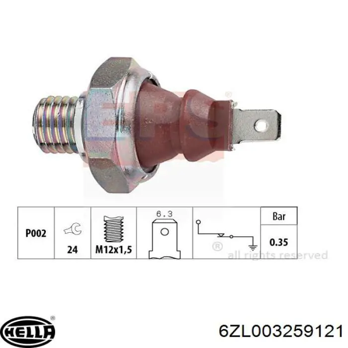 Датчик тиску масла 6ZL003259121 HELLA