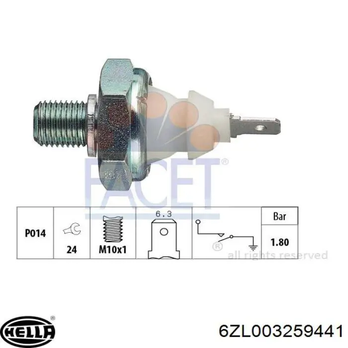 Датчик тиску масла 6ZL003259441 HELLA