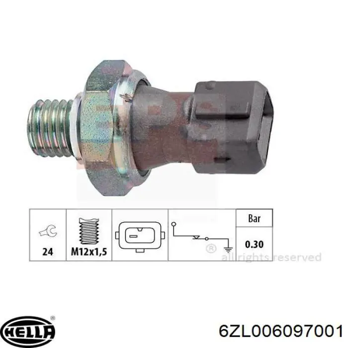Датчик тиску масла 6ZL006097001 HELLA